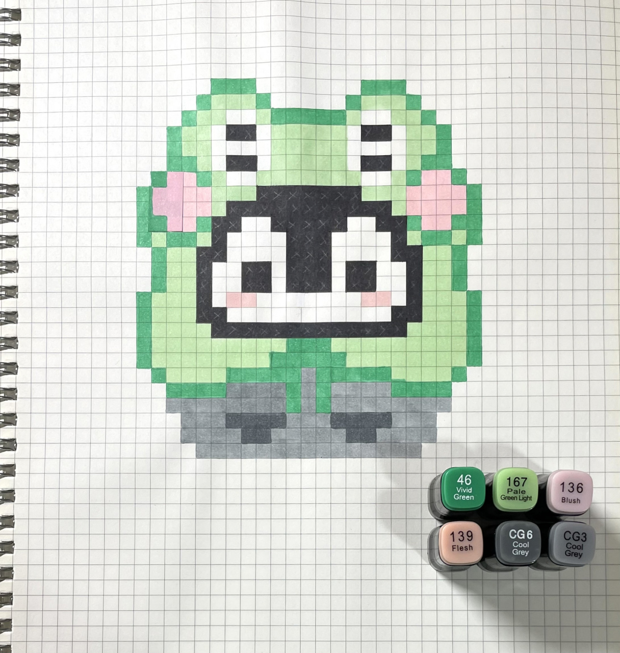 像素画临摹|青蛙企鹅 拼豆: 这个画得不好看08