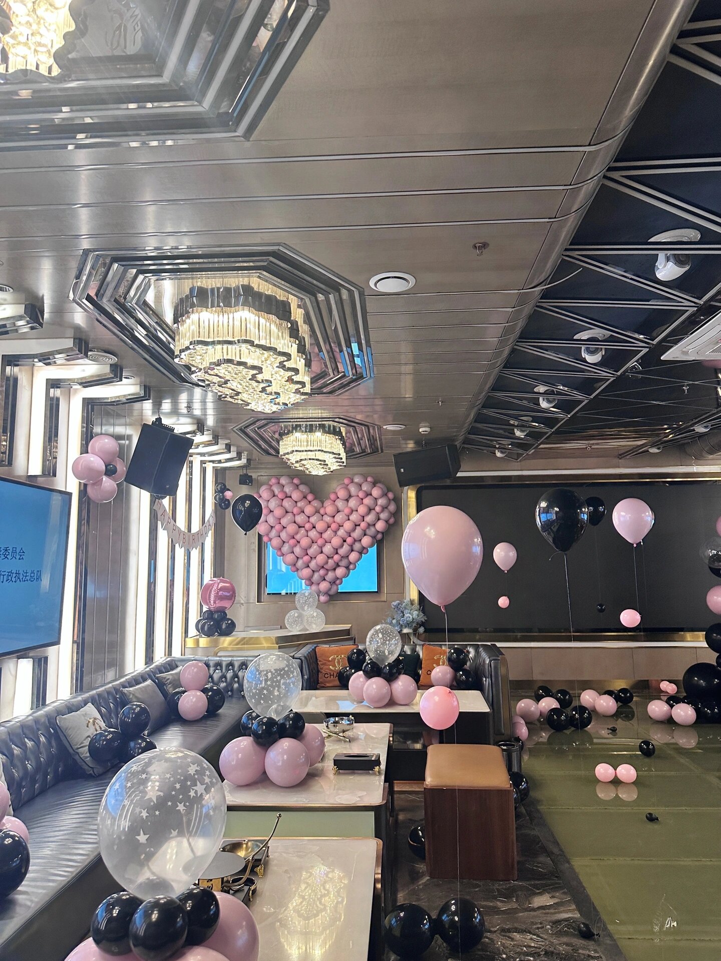 ktv 包厢内生日布置,惊喜布置