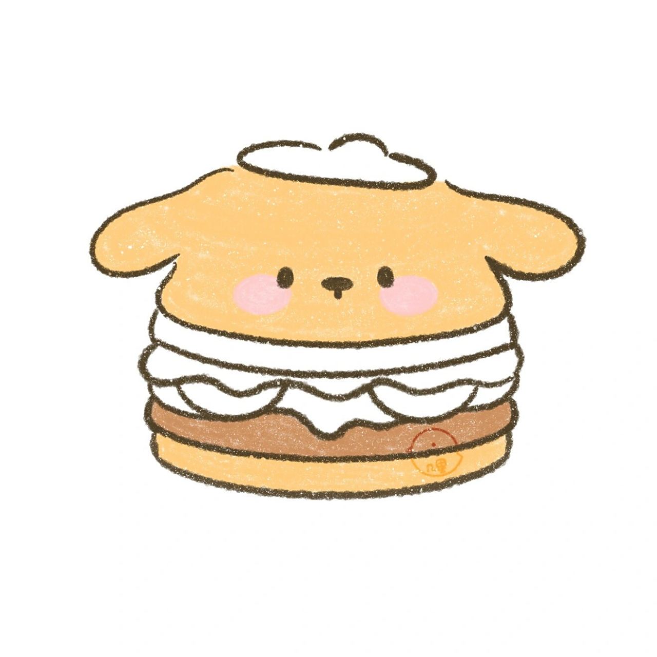 简笔画头像|【布丁狗汉堡】(附过程)