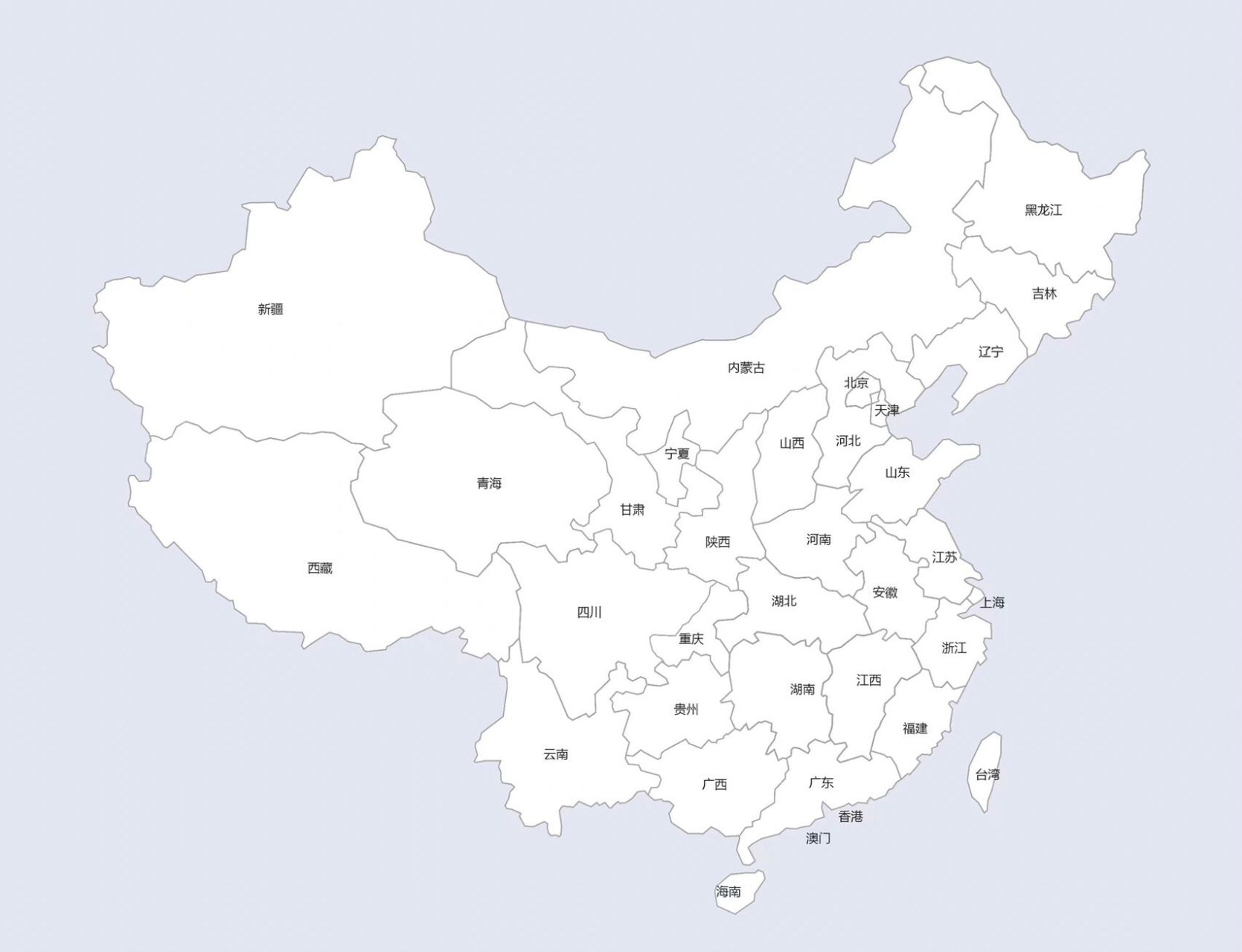 中国9899轮廓图 中国地图轮廓图,打印素材