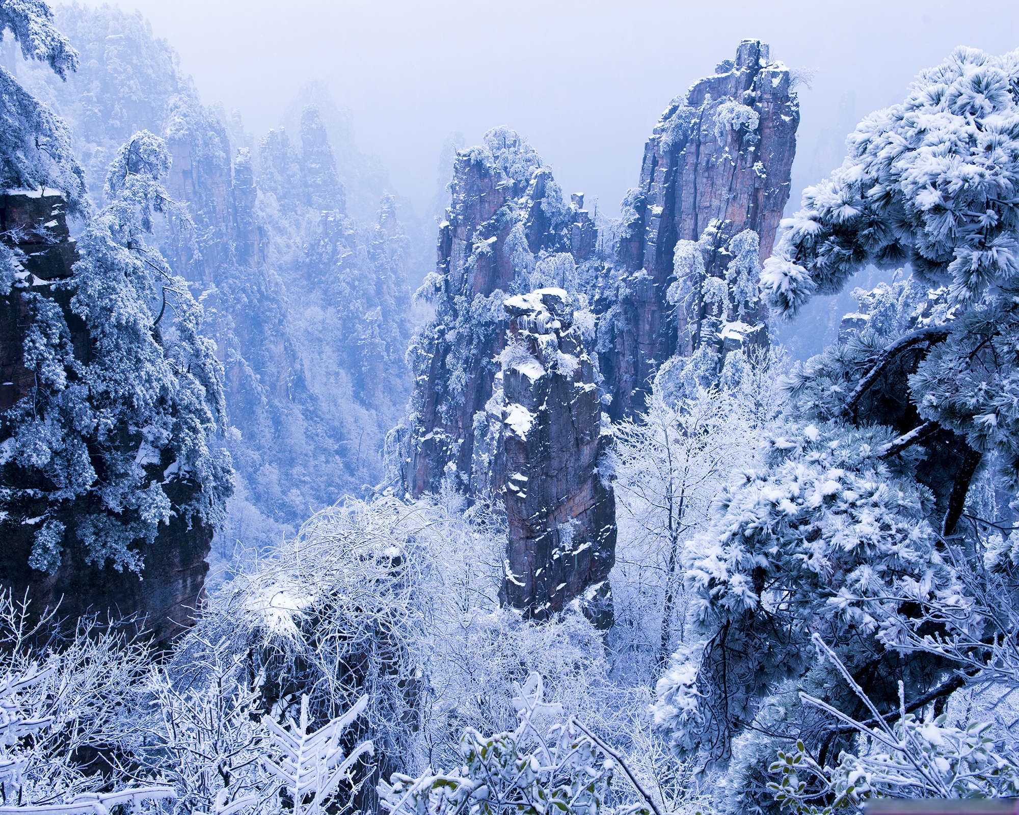 张家界冬天雪景图片图片