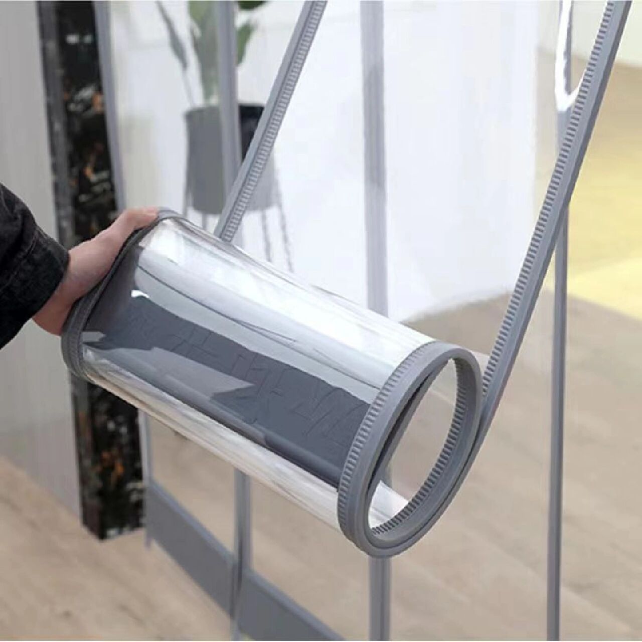 空调门帘商用磁铁自吸皮挡风pvc磁吸透明塑 空调门帘商用磁铁自吸皮