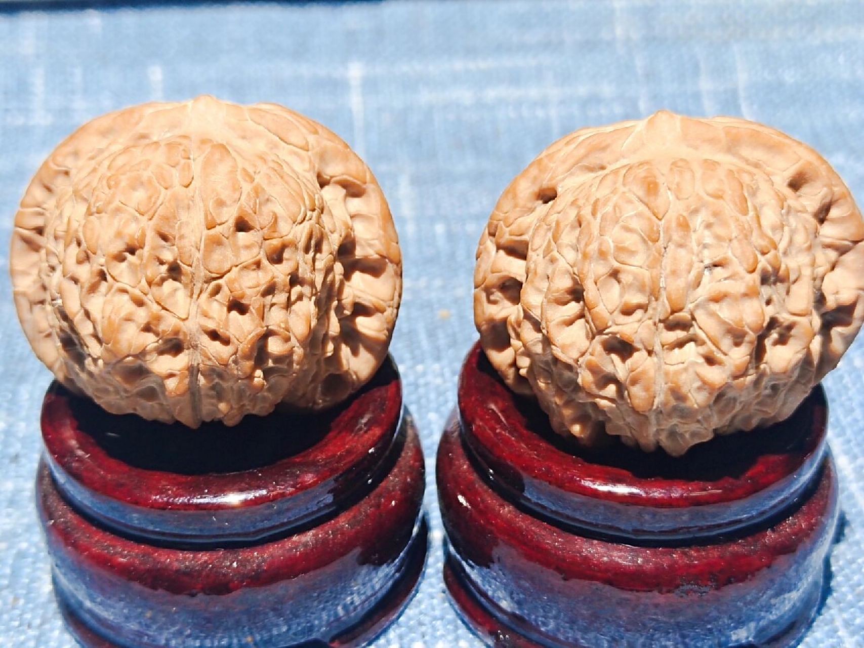 血麒麟核桃 血麒麟,因走色血红色而出名,小型果,不好配对儿.