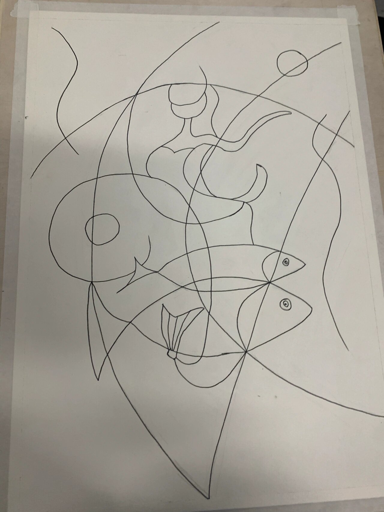 抽象画 大一上学期 期末素描作业让画一幅抽象画 颜色好难调