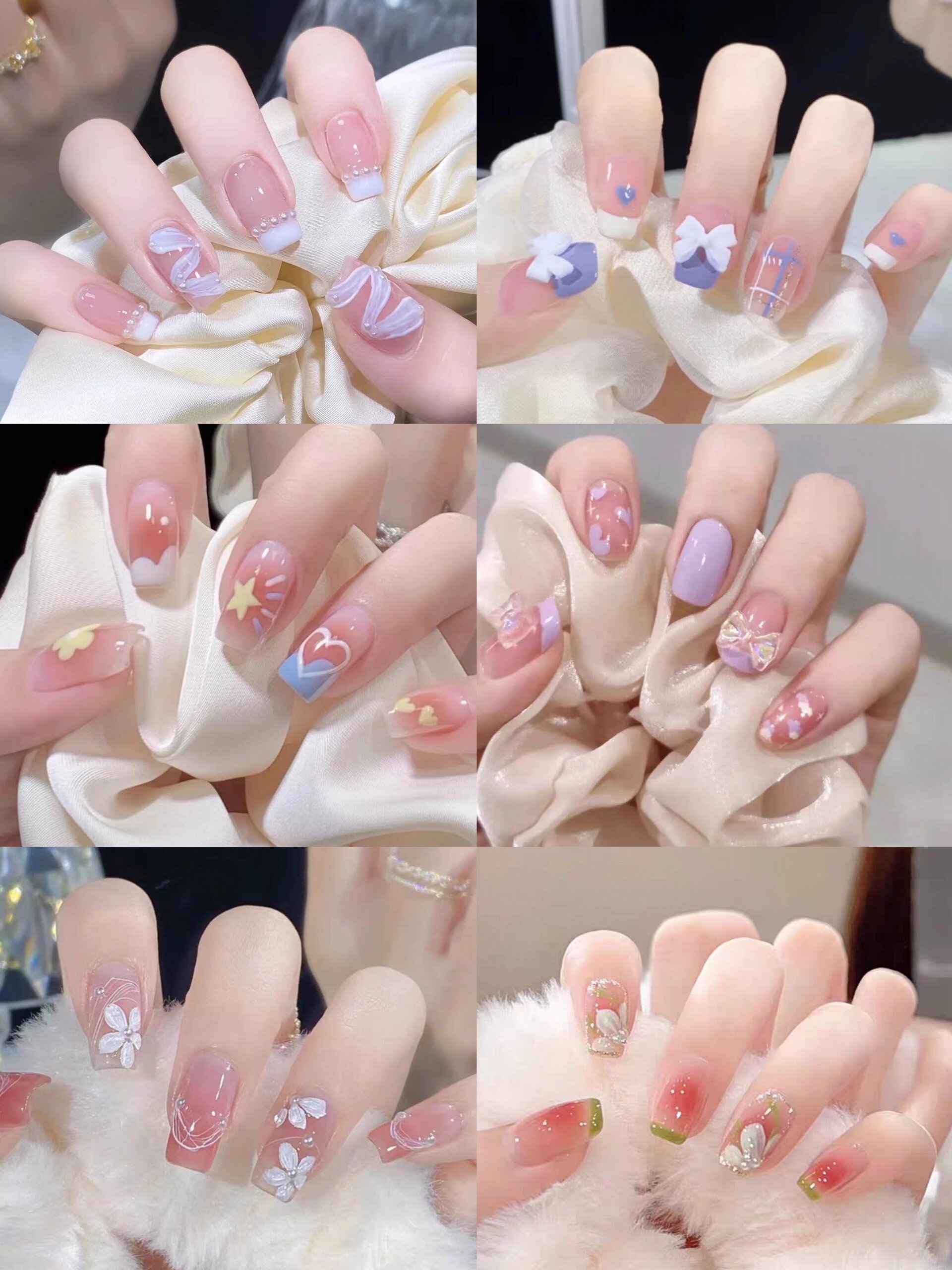 冬季学生党甜美温柔少女心纯色显白美甲合集