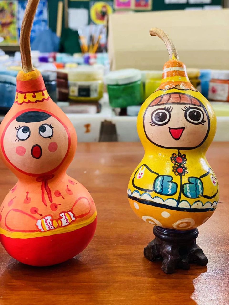 原创 可爱的葫芦画 葫芦娃们～ 在小葫芦上画画 可爱