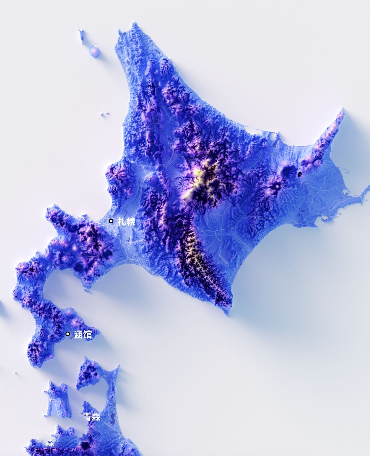 高清日本3d地形地图