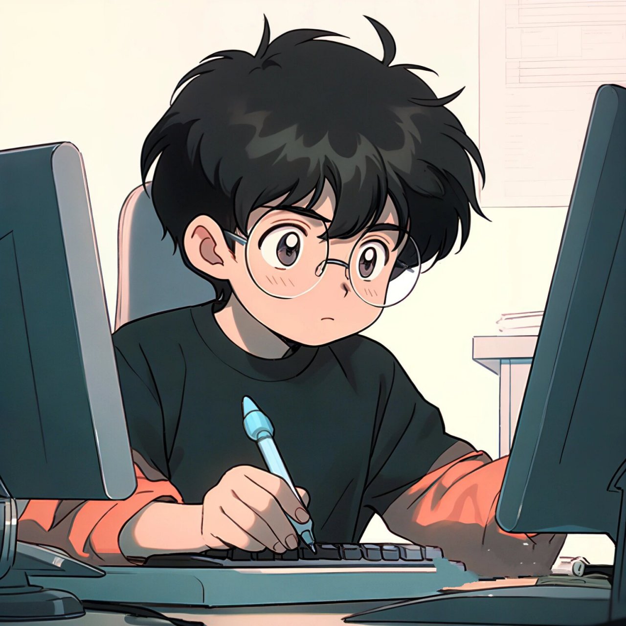 打工人头像 戴眼镜的小哥哥我也很爱呀 天下没有免费的午餐,但是有