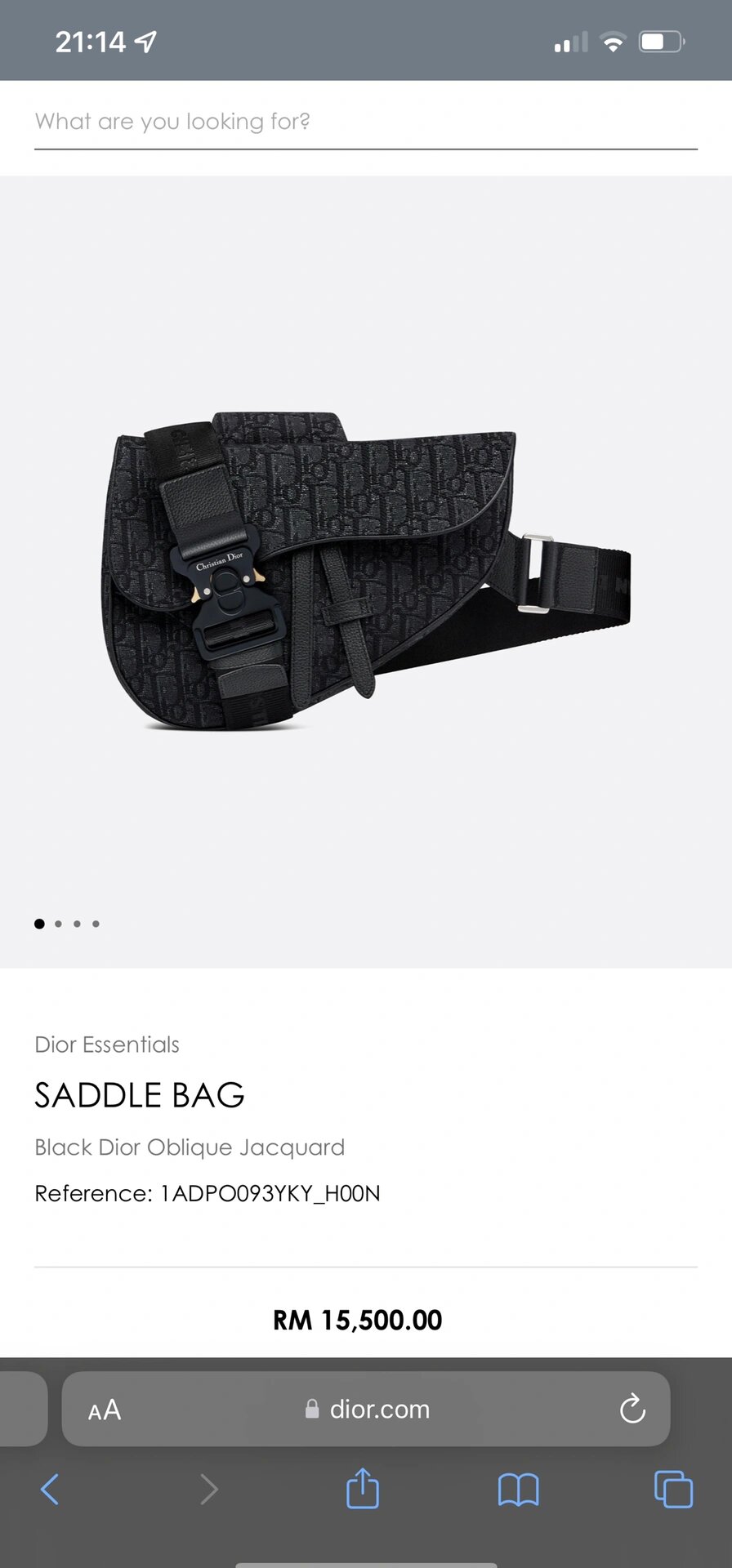 出dior 迪奥男士黑色满印老花马鞍包 6015 【迪奥男士马鞍包 dior