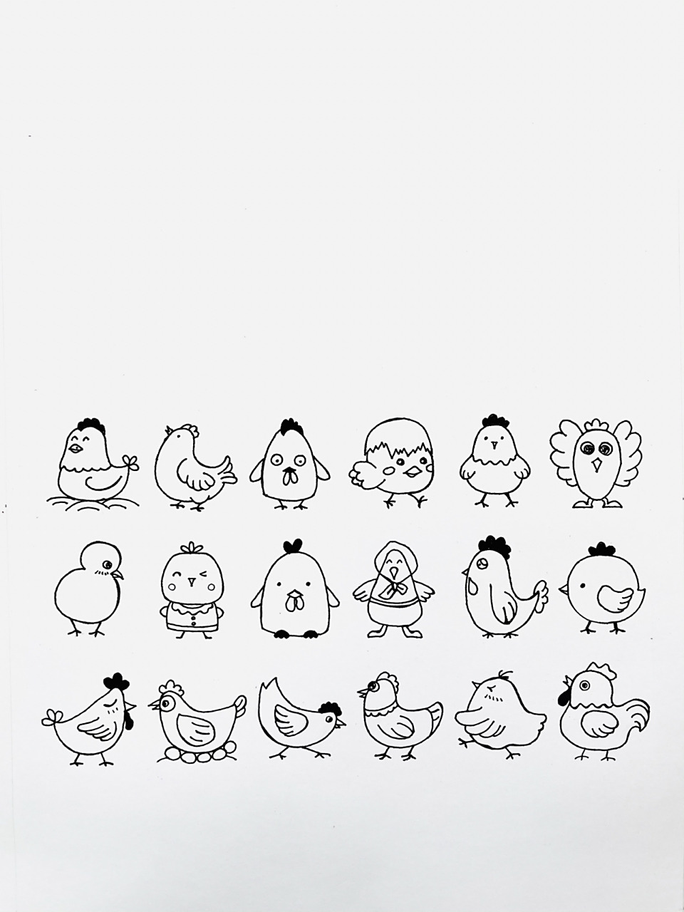 【简笔画】鸡90 分享一组可爱的小鸡90 记得很小时候,那会正好