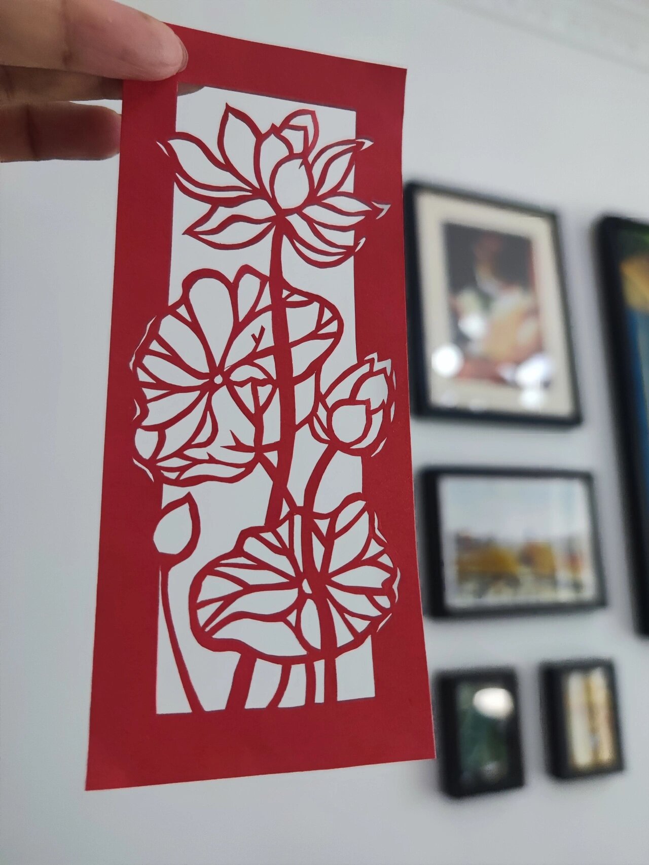 刻纸‖荷花书签