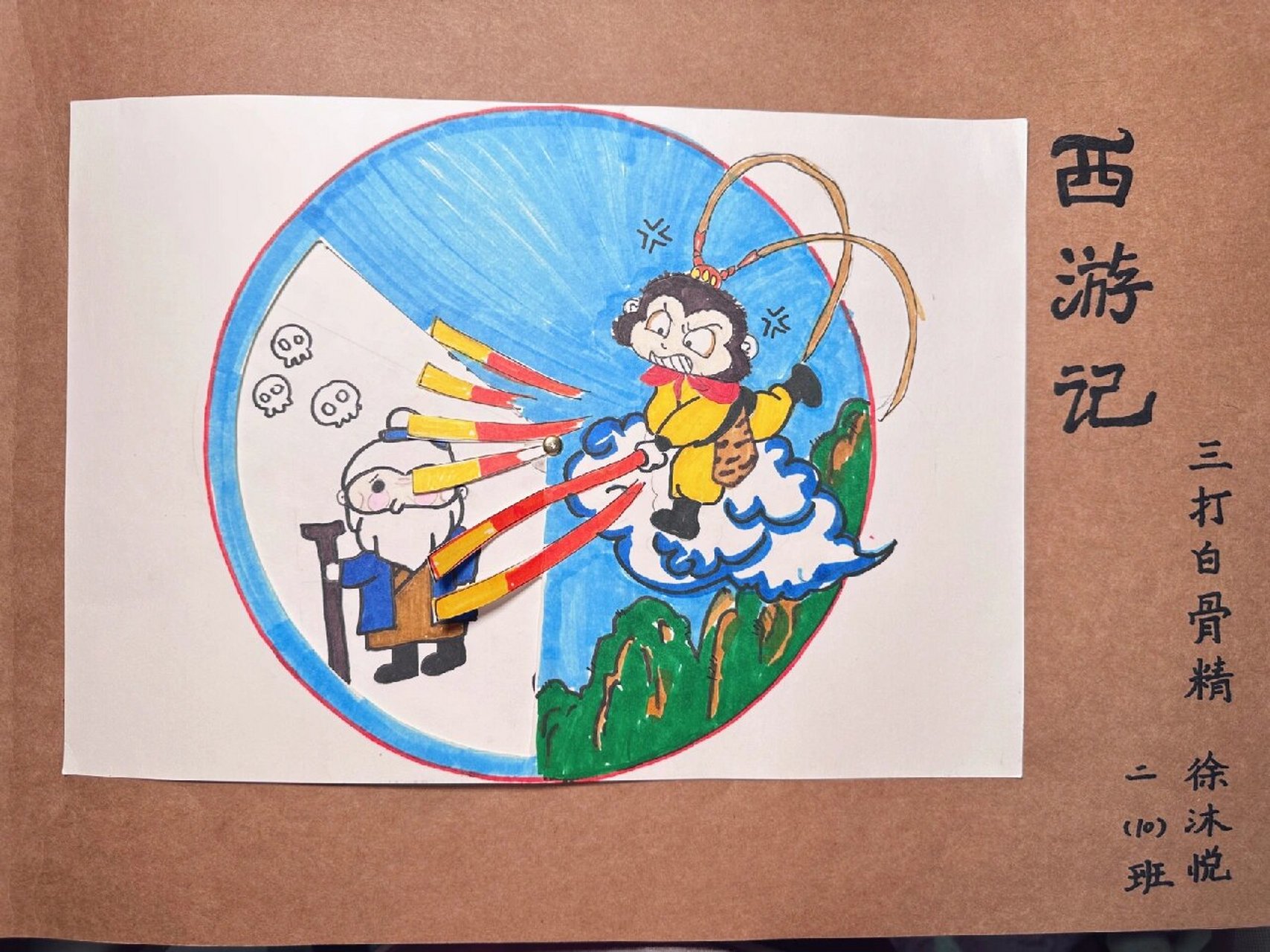 三打白骨精连环画简笔图片