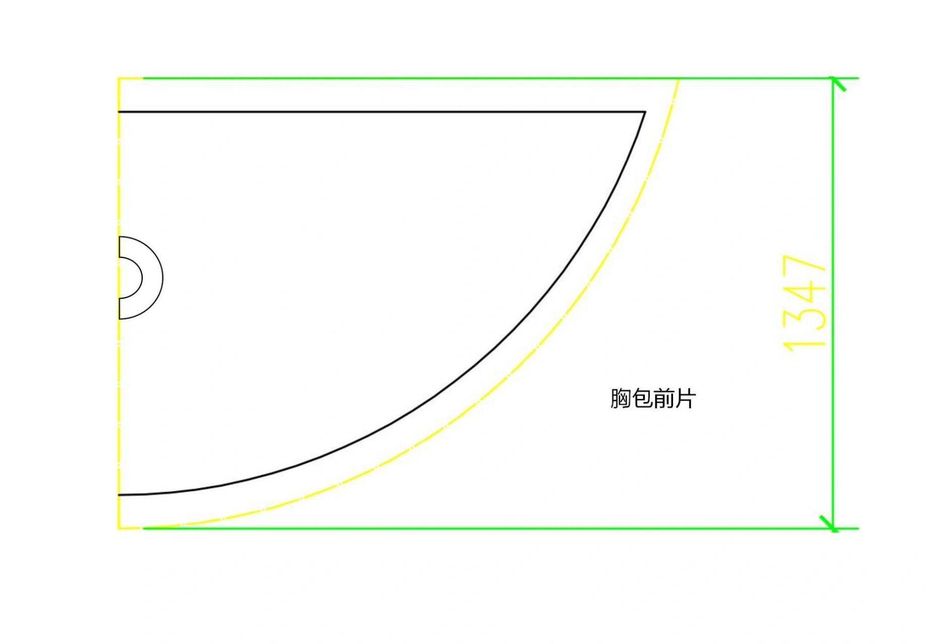 女士胸包,附图纸(1公分缝份) 又画了一个弧形胸包的尺寸,做出来还可以
