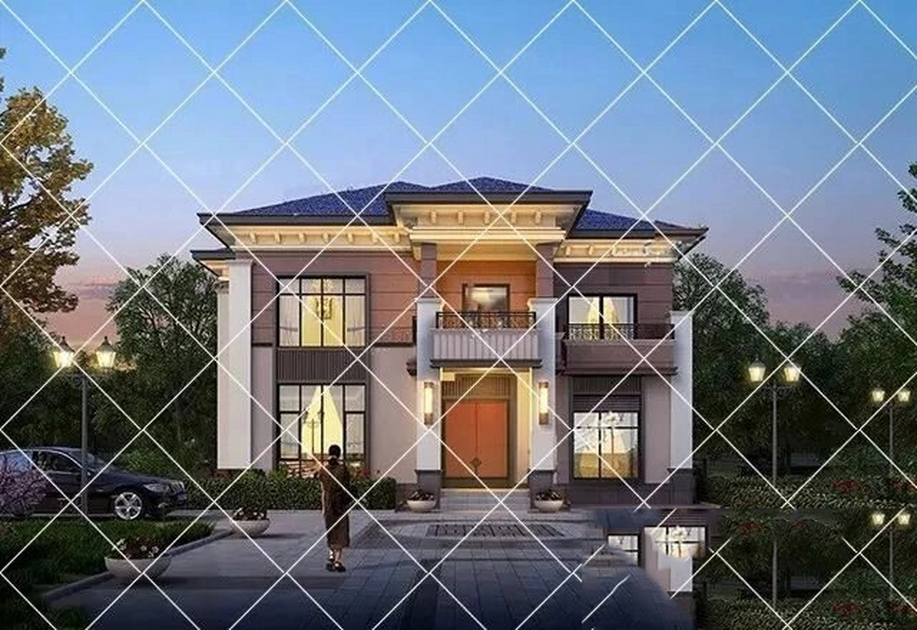 100平方米二层别墅设计图,外观大气自建房 100平方米二层别墅设计图