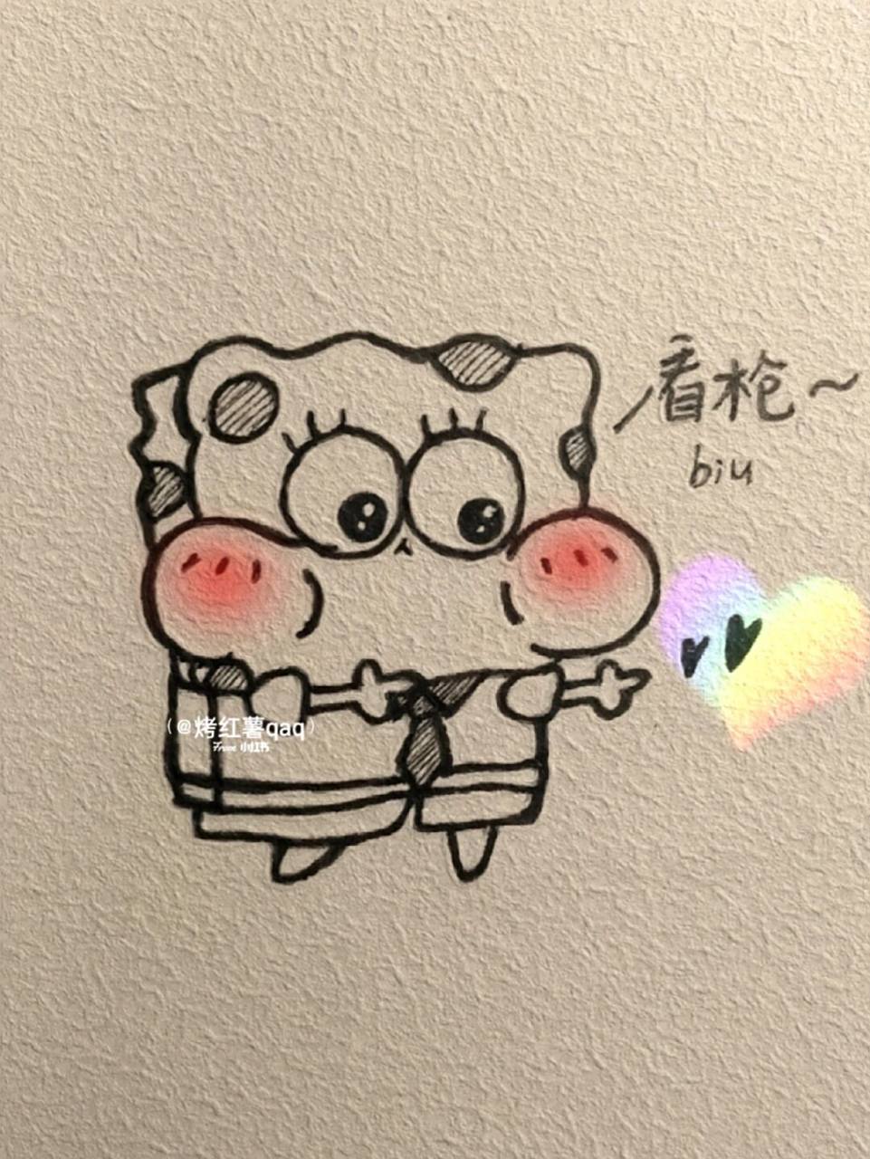 简笔画|看枪biubiu~ #简笔画教程# #简笔画# #可爱简笔画# #海绵宝宝