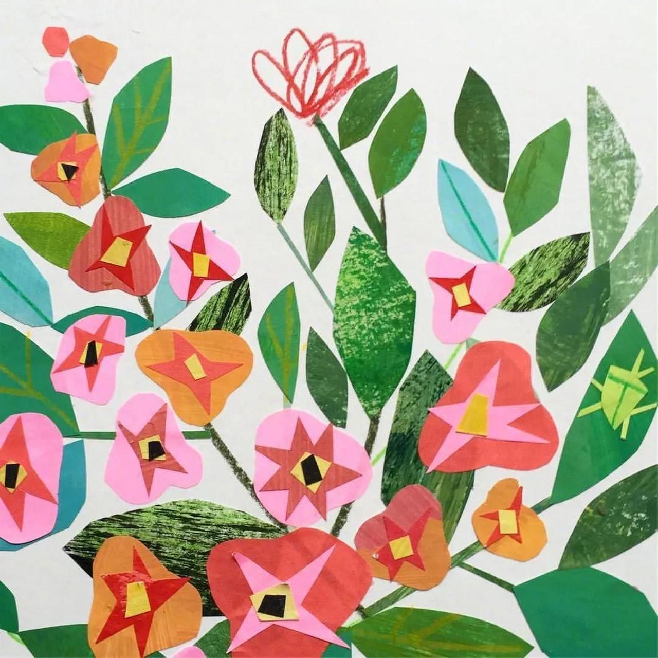 艺术家 clover robin 拼贴画作品      植物美学