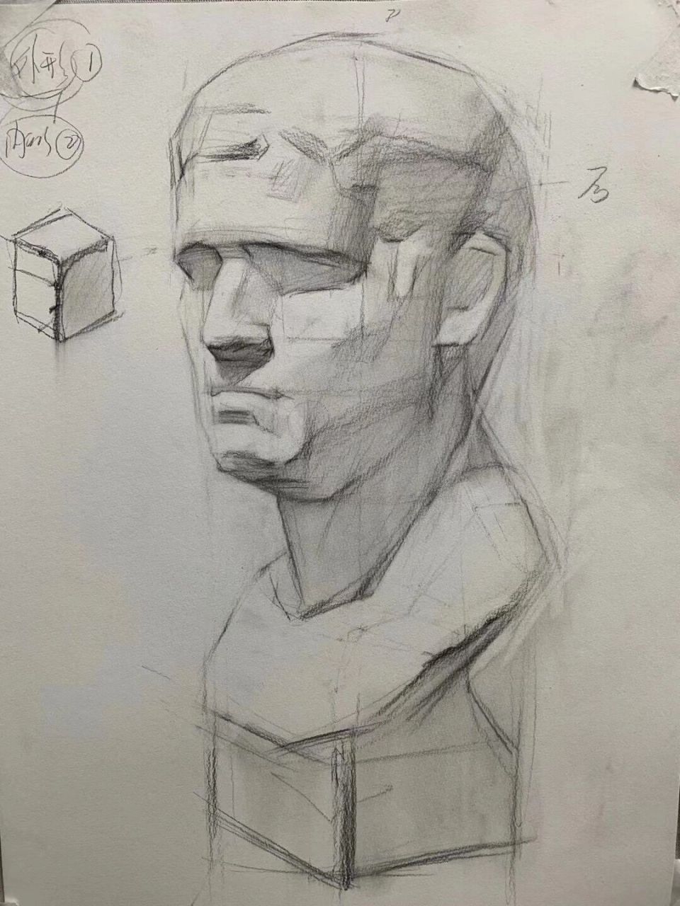 汪莹老师教你起型,阿格里巴石膏像