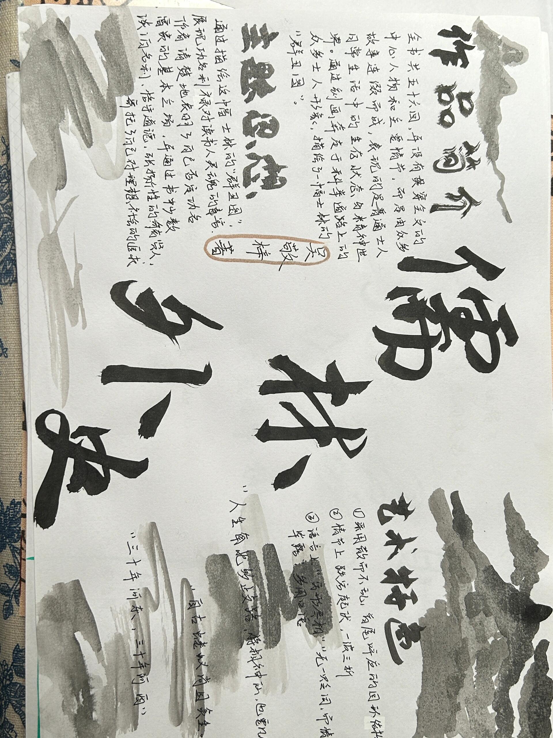 《儒林外史》手抄报@别样轻狂的动态