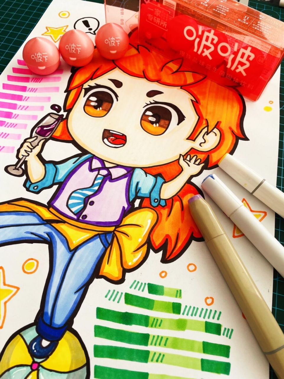 卡通动漫人物 #动漫# #儿童画# #q版# 马克笔动漫人物,动漫男孩,卡通