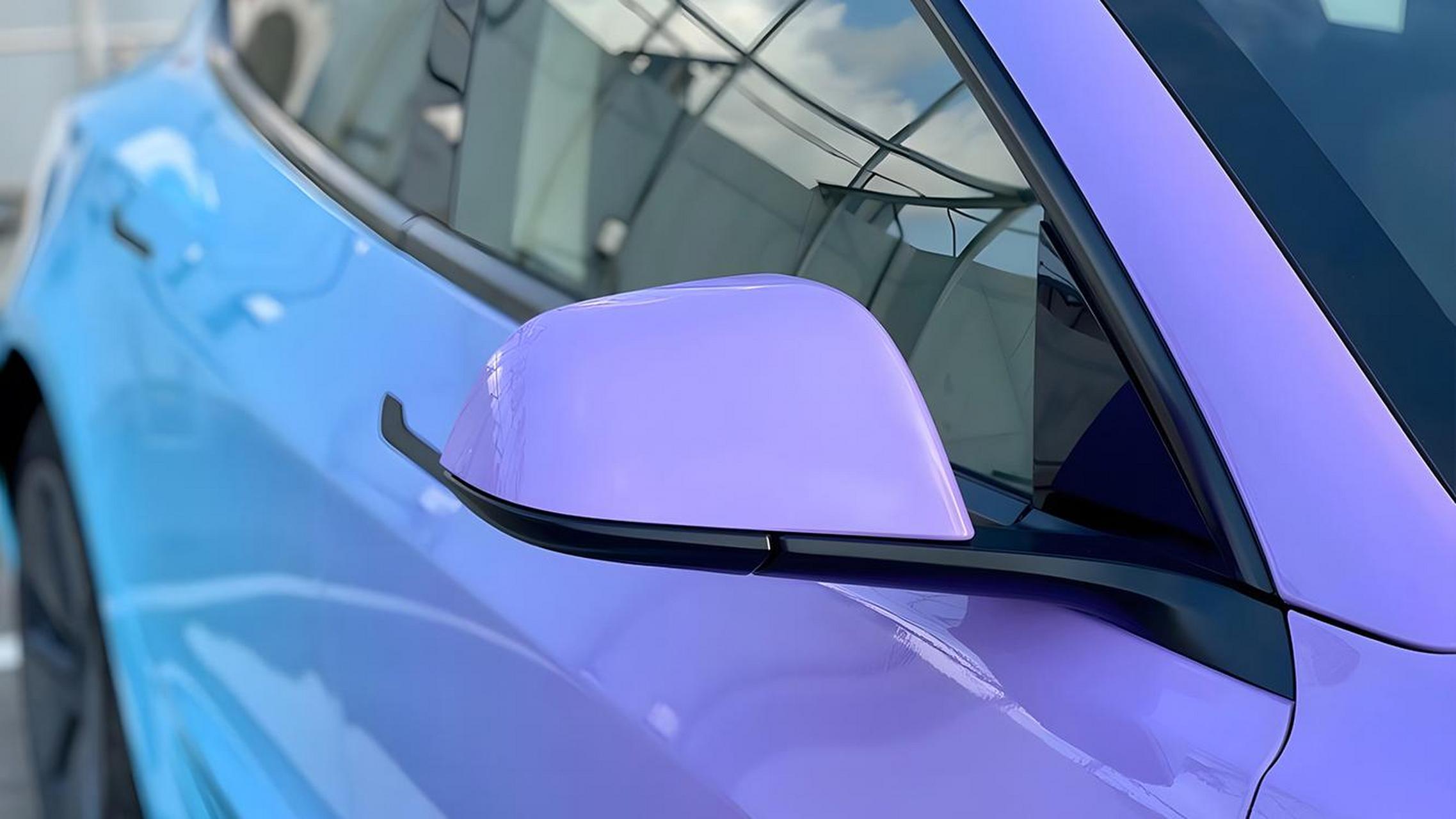 汽车彩绘 车衣改色 改装车文化 特斯拉model3 渐变色