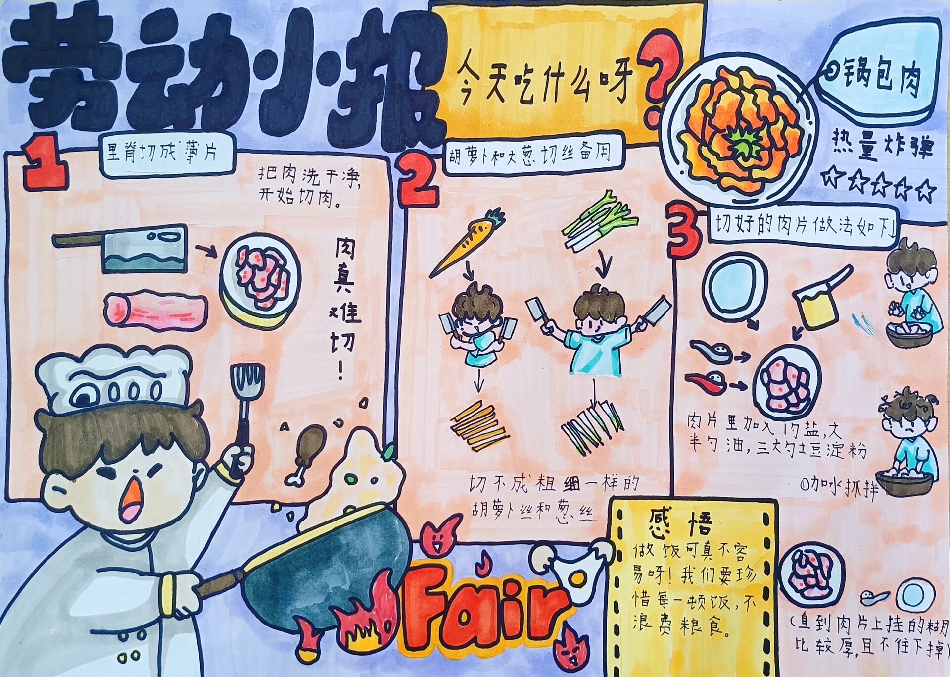 劳动小报.美食篇 这个暑假你学会了做什么?
