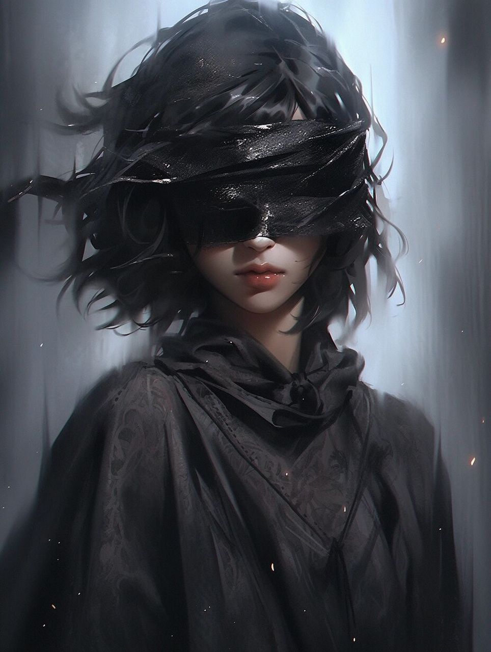 蒙眼女生头像-泰裤啦