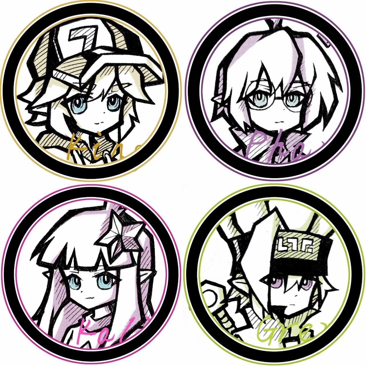 金小队 可转发,可当头像 可自印(因为我还有一个上色版本的)@ 这款是