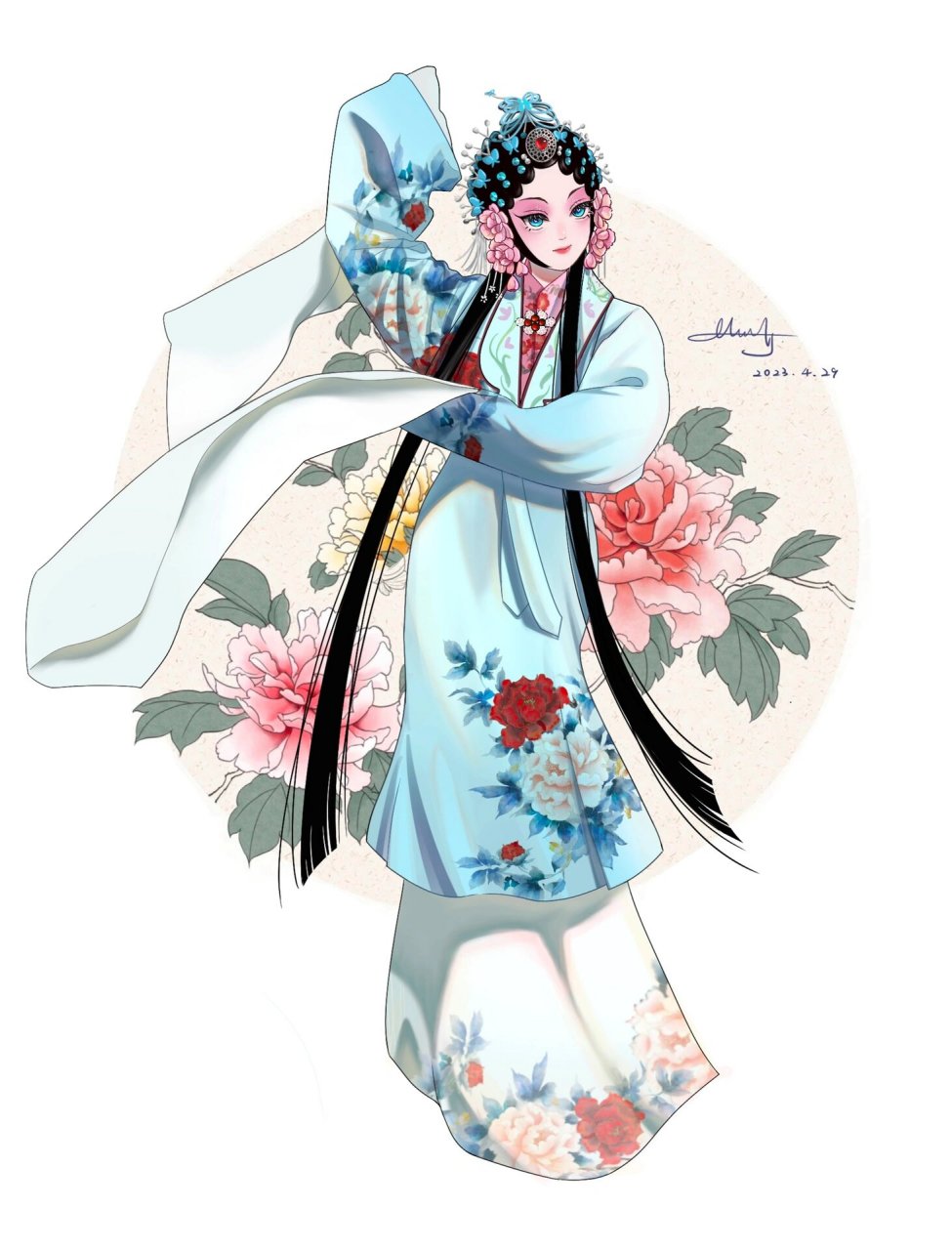 杜丽娘 学校布置的戏曲人物立绘