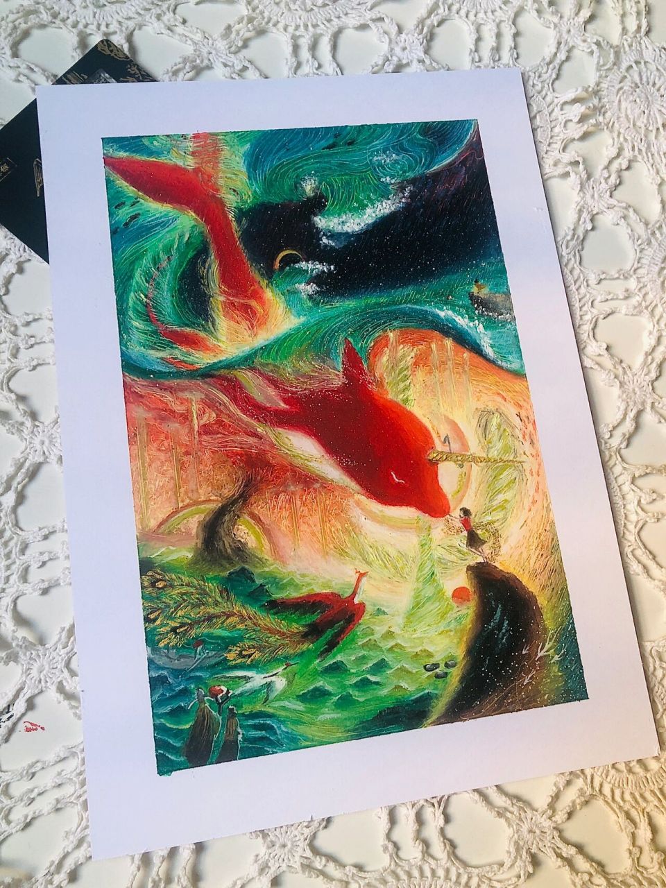 大鱼海棠油画棒画 有绘画步骤图|色号在后面|有原速视频90