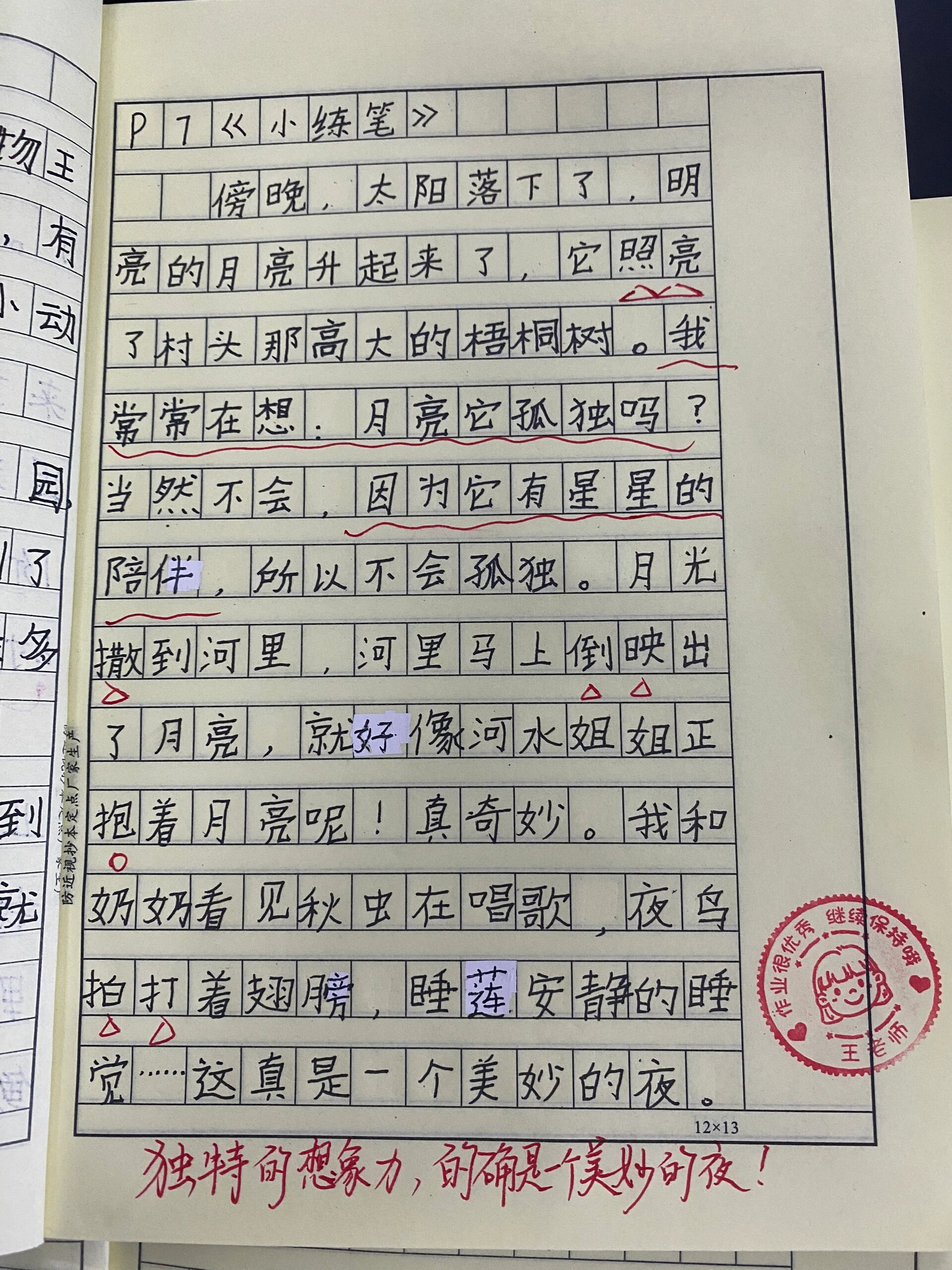 《走月亮》小练笔