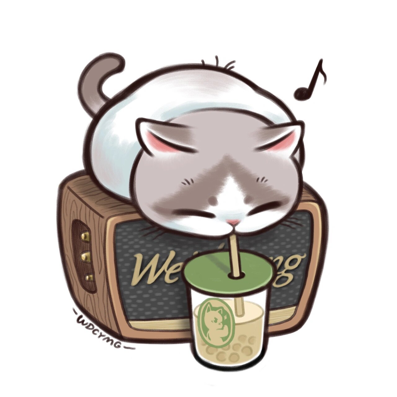 偷喝奶茶的猫咪 原创头像 不知道你们家的猫咪偷喝过饮料没有~反正我