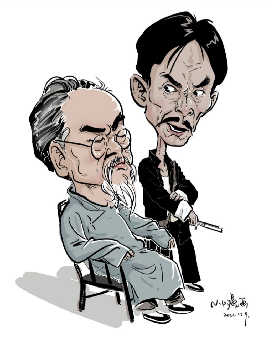 画个经典场景:贾贵算命