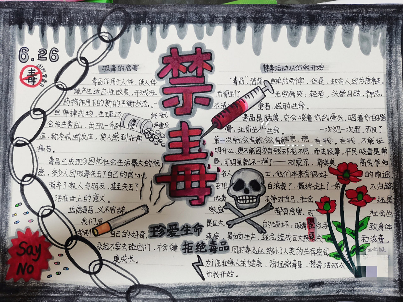 小学生"禁毒"手抄报 小学生"禁毒"手抄报