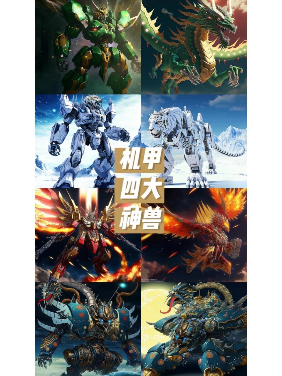【ai绘画】机甲四大神兽 1,青龙:寓意威泽四方.