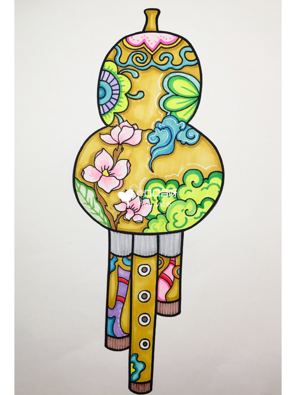 创意美术|《葫芦丝》 78适合:7-9岁年龄段