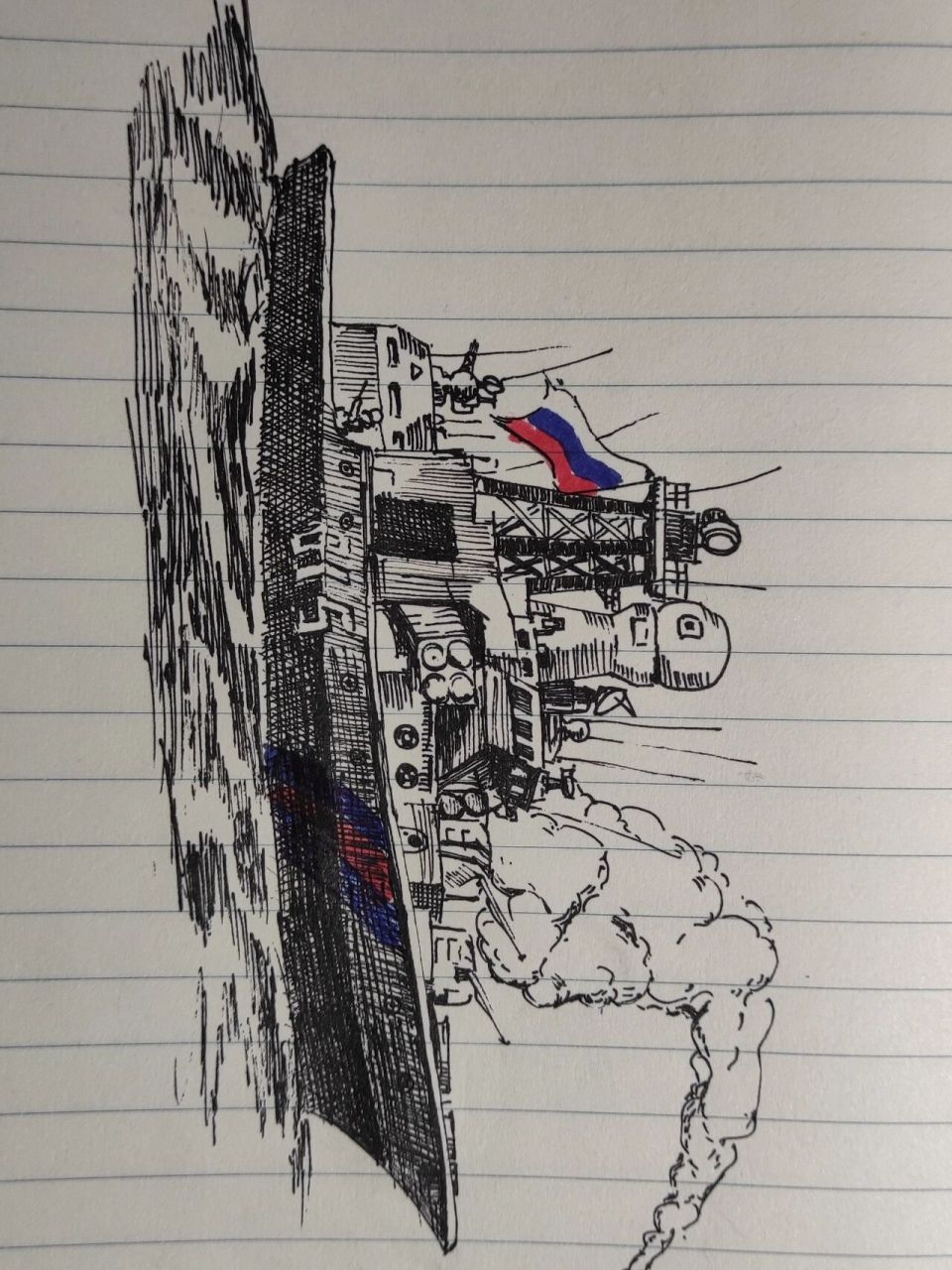 军舰绘画,俄罗斯,海军舰船,军迷,瞎画