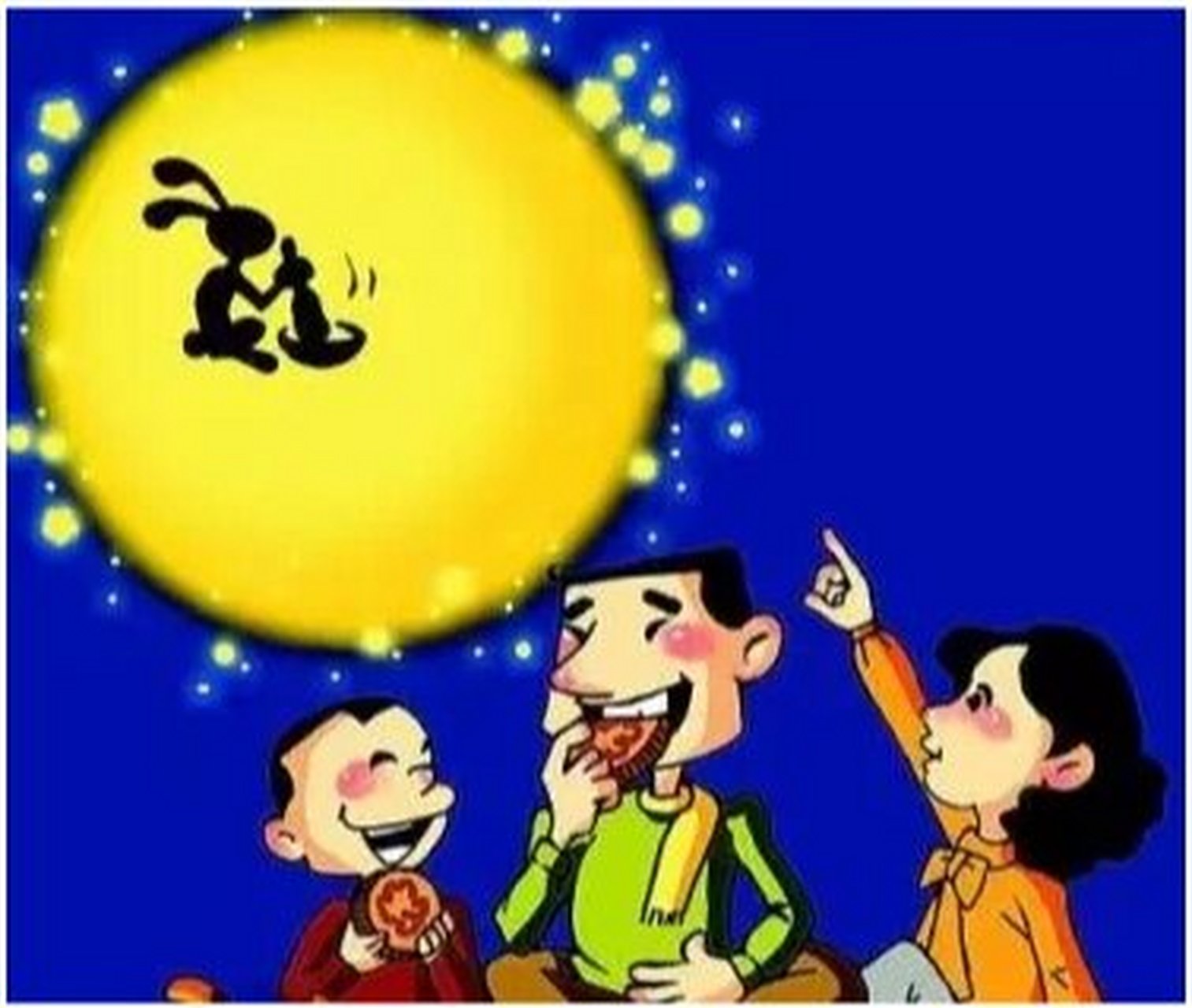 看图写话 中秋赏月 中秋节的傍晚,我和爸爸妈妈一起围坐在院子里的石