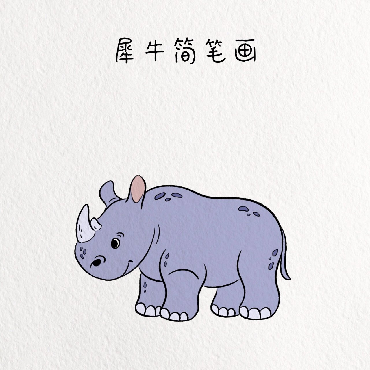 每日一画画|犀牛简笔画教程