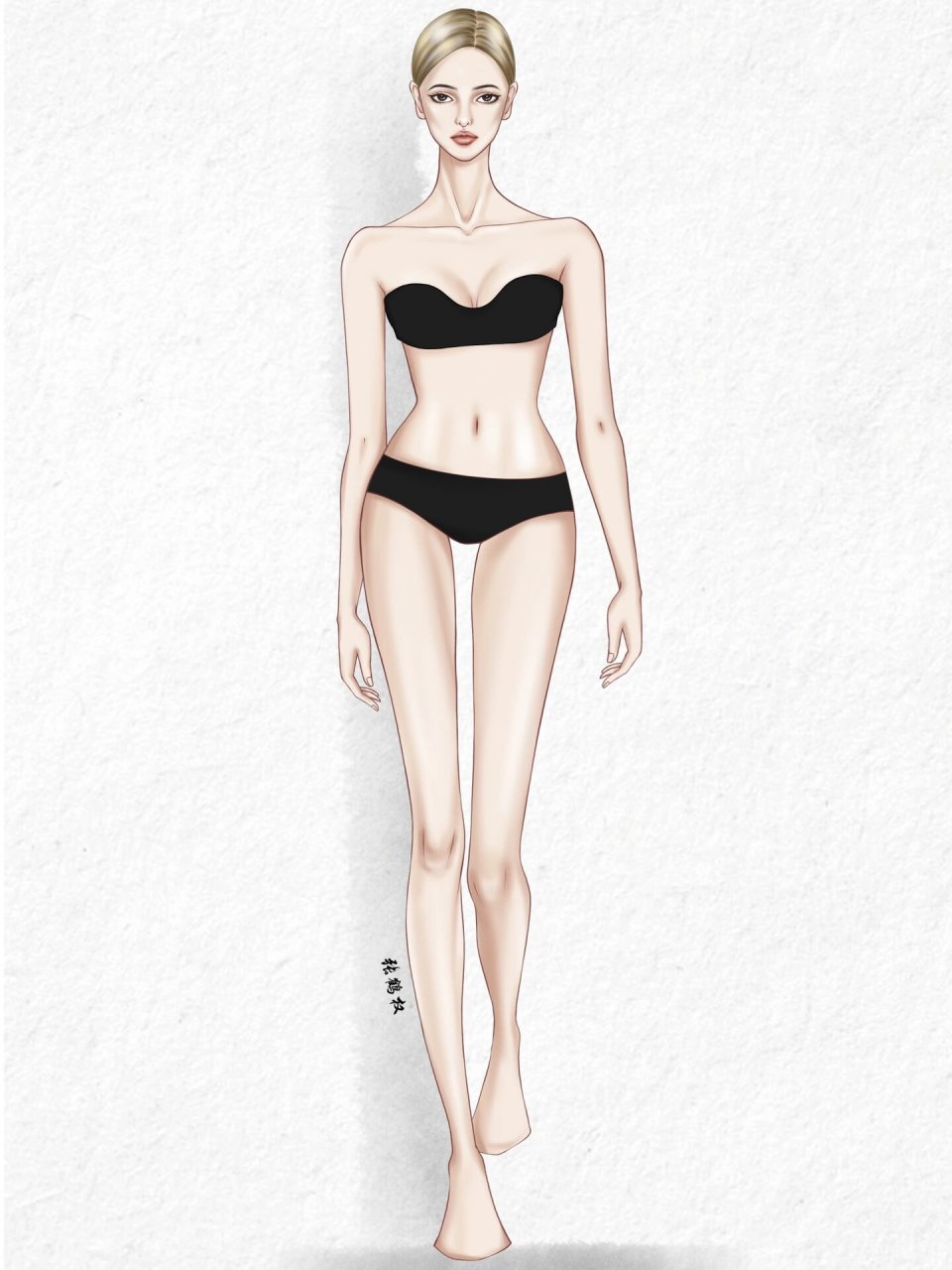 服装设计|模特素材分享|服装人体模版分享 服装模特以及线稿附上 有