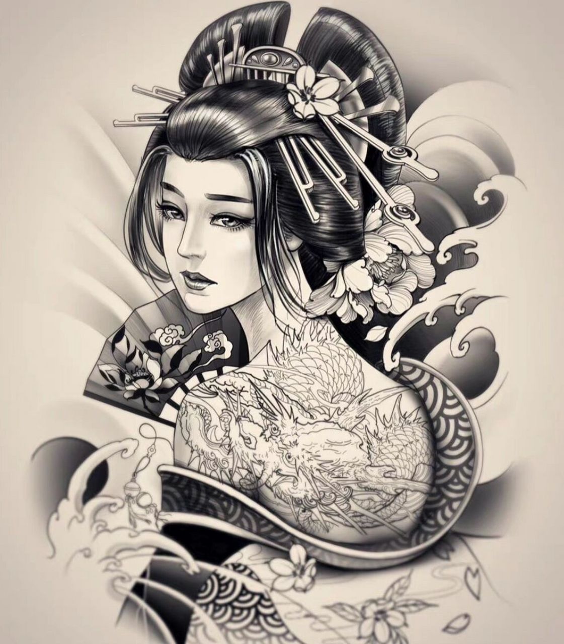 日本艺伎纹身图的寓意图片