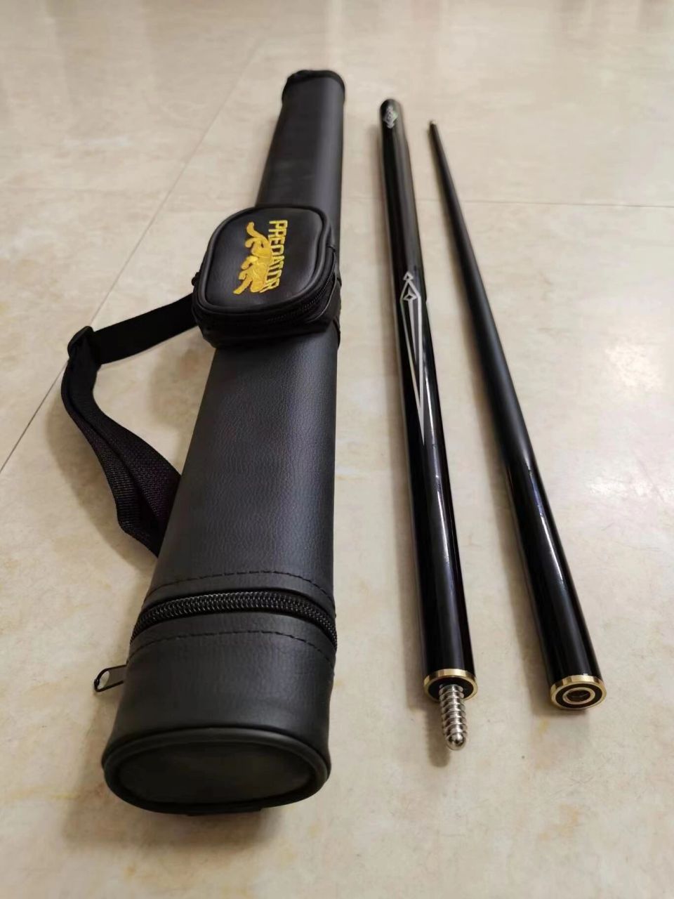 美洲豹碳素黑科技台球杆 美洲豹碳素黑科技1/2分体式台球杆杆体笔直