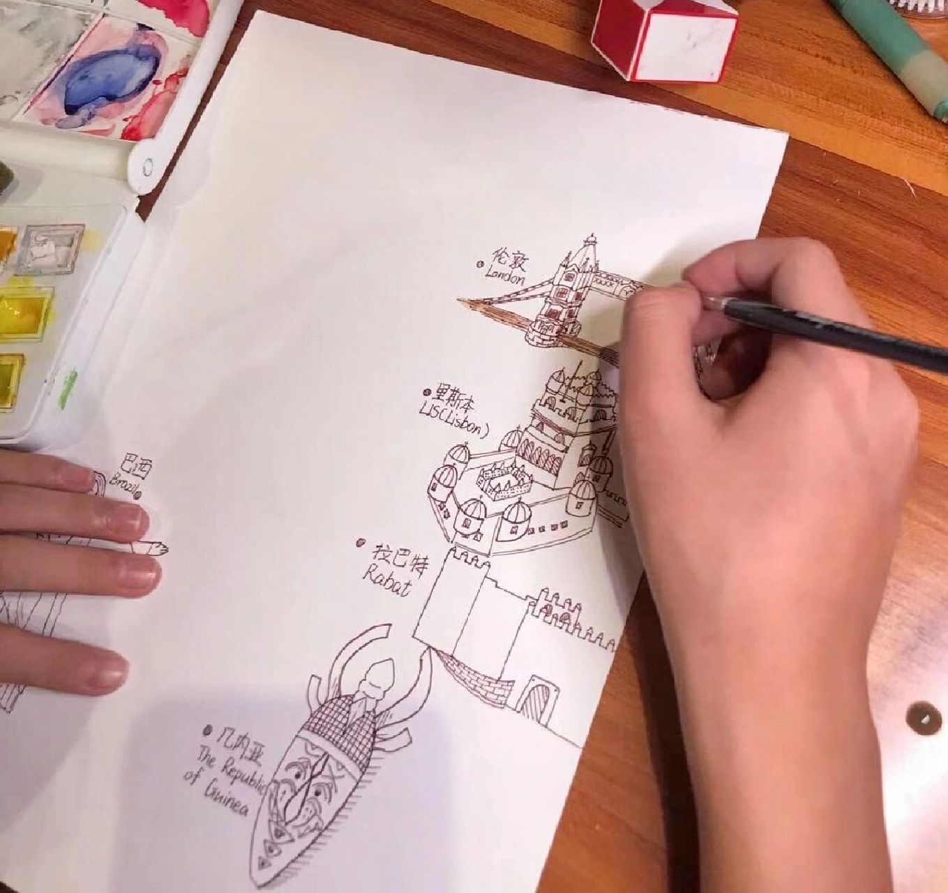 鲁滨孙漂流记航海图 6年级孩子的寒假作业,小芸还是可以很快的把型抓