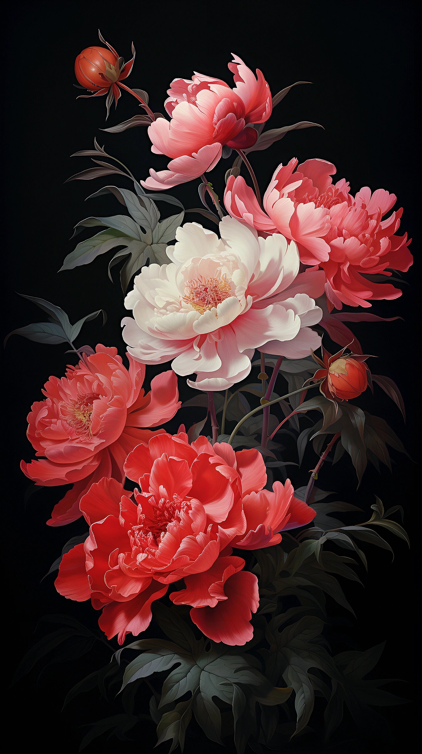 国画风牡丹(国色天香)芍药花