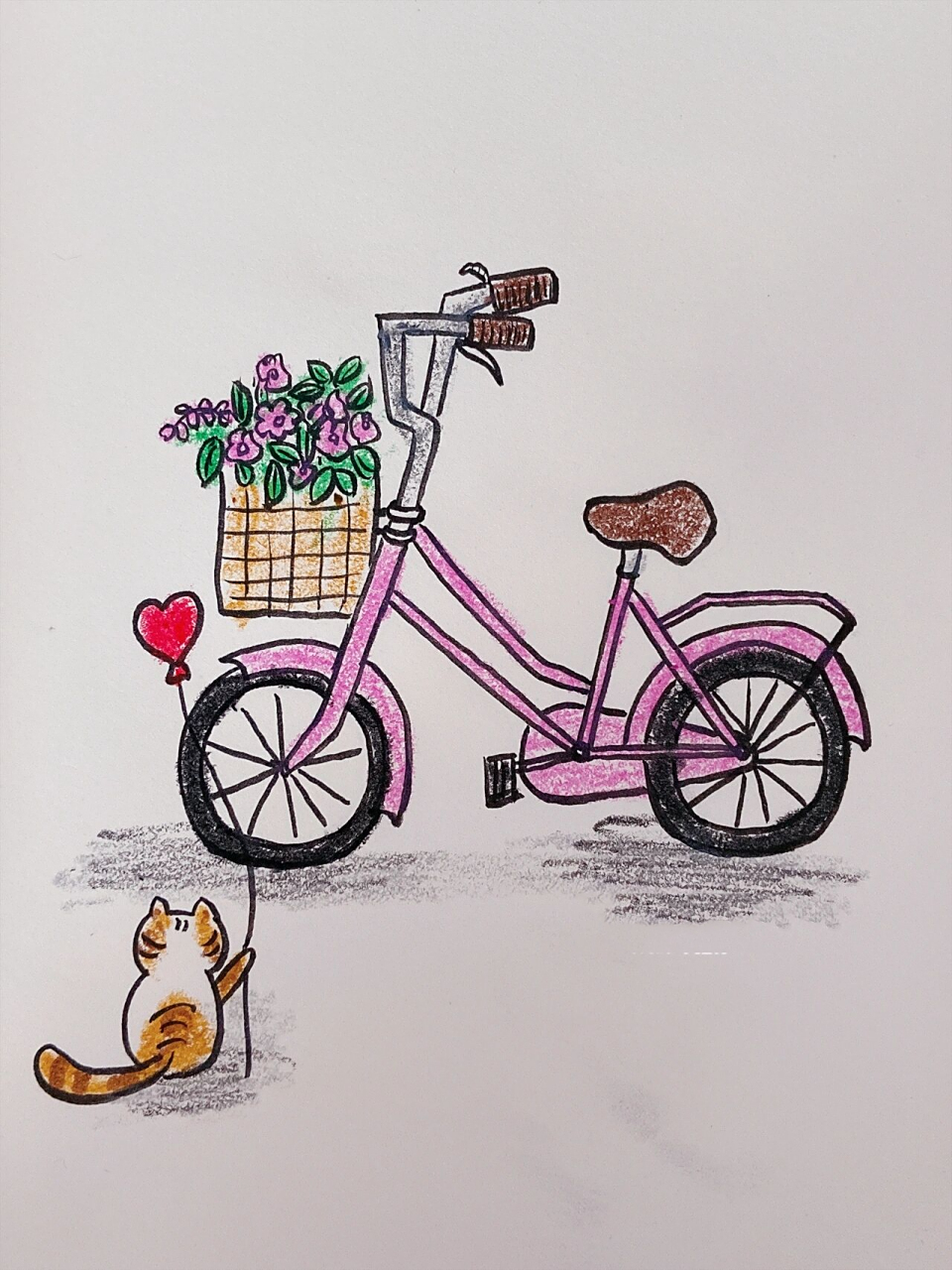 简笔画 自行车04 大家国庆节快乐呀 假期第三天啦 9899