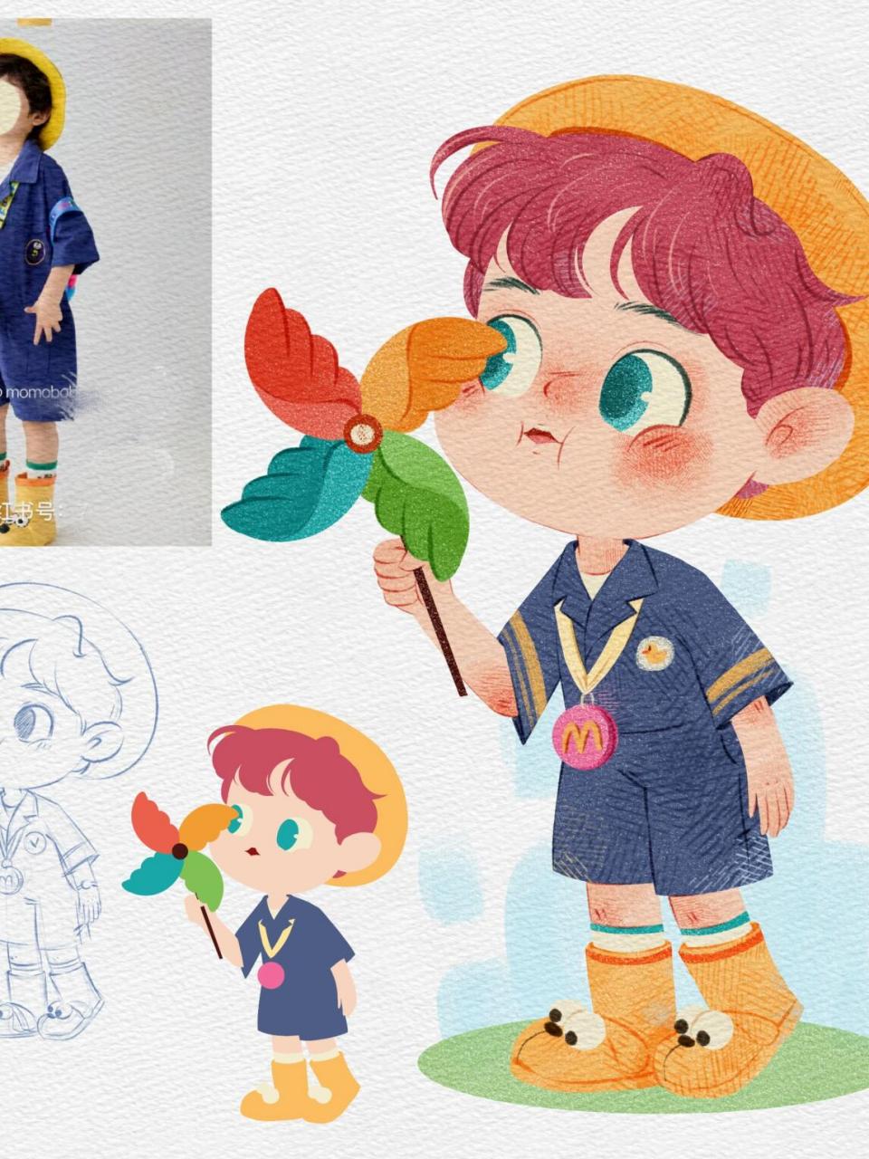 照片转插画# #儿童插画# #照片转q版# #每日画画打卡练习