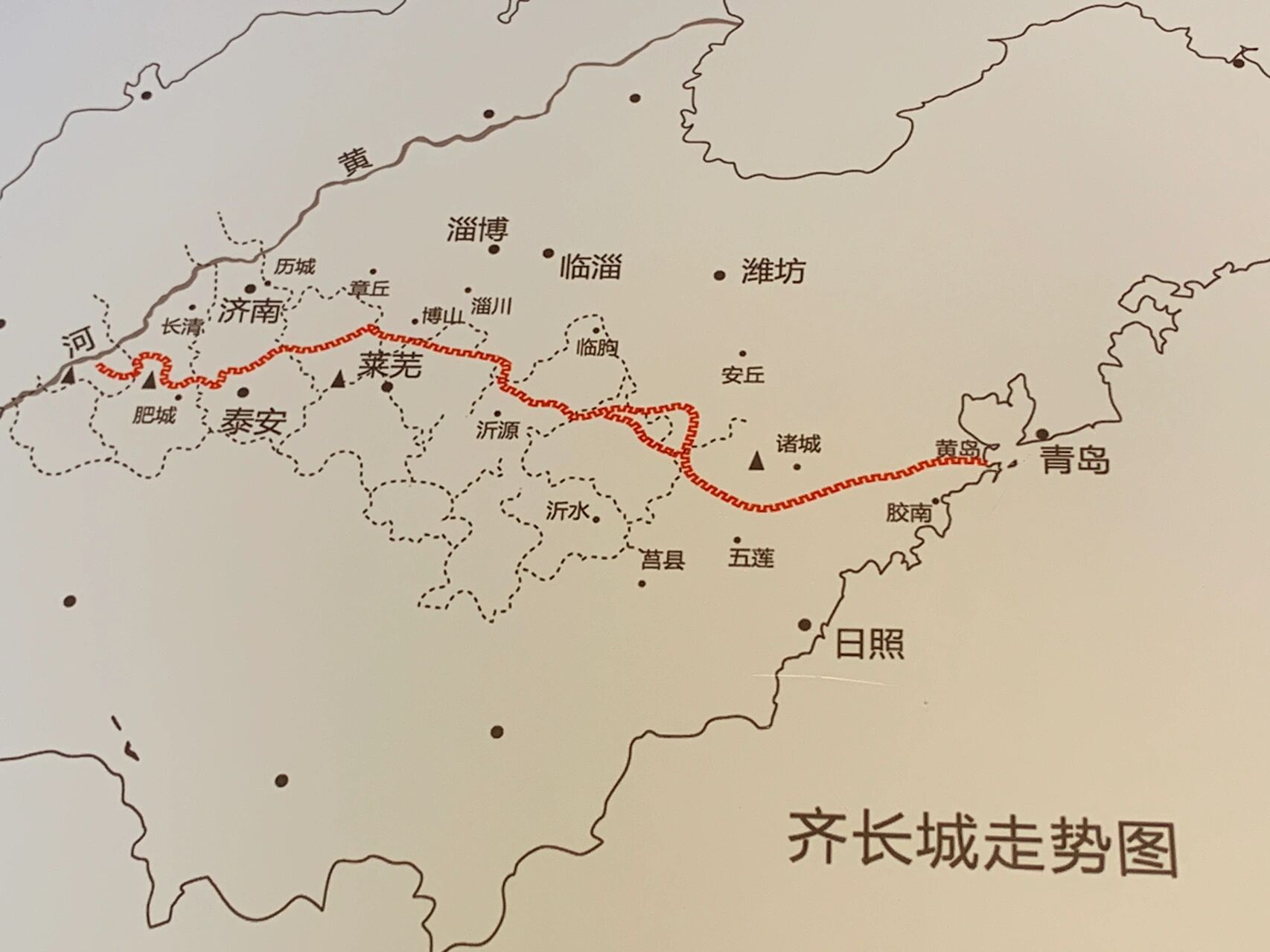 长城起点和终点路线图图片