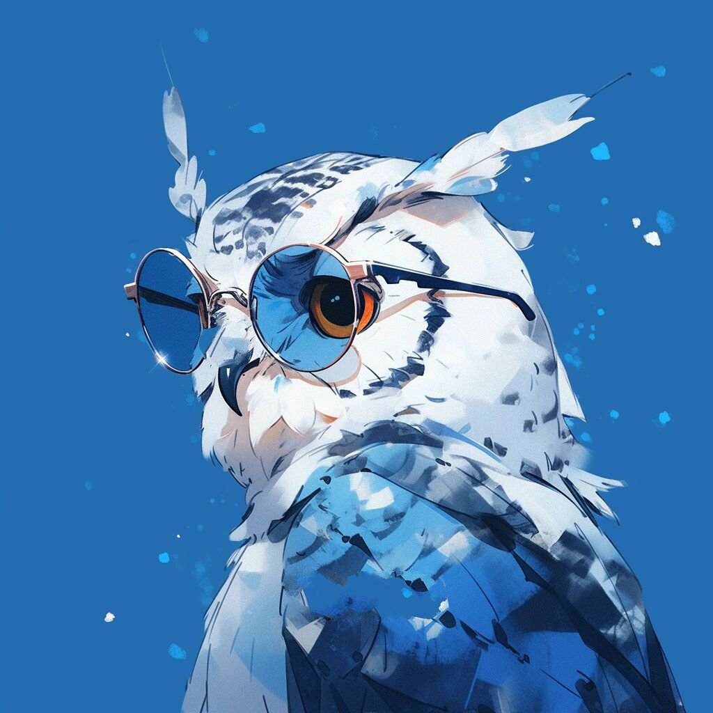 蓝色风暴97戴眼镜猫头鹰头猫头鹰头像 这是什么动物呢?