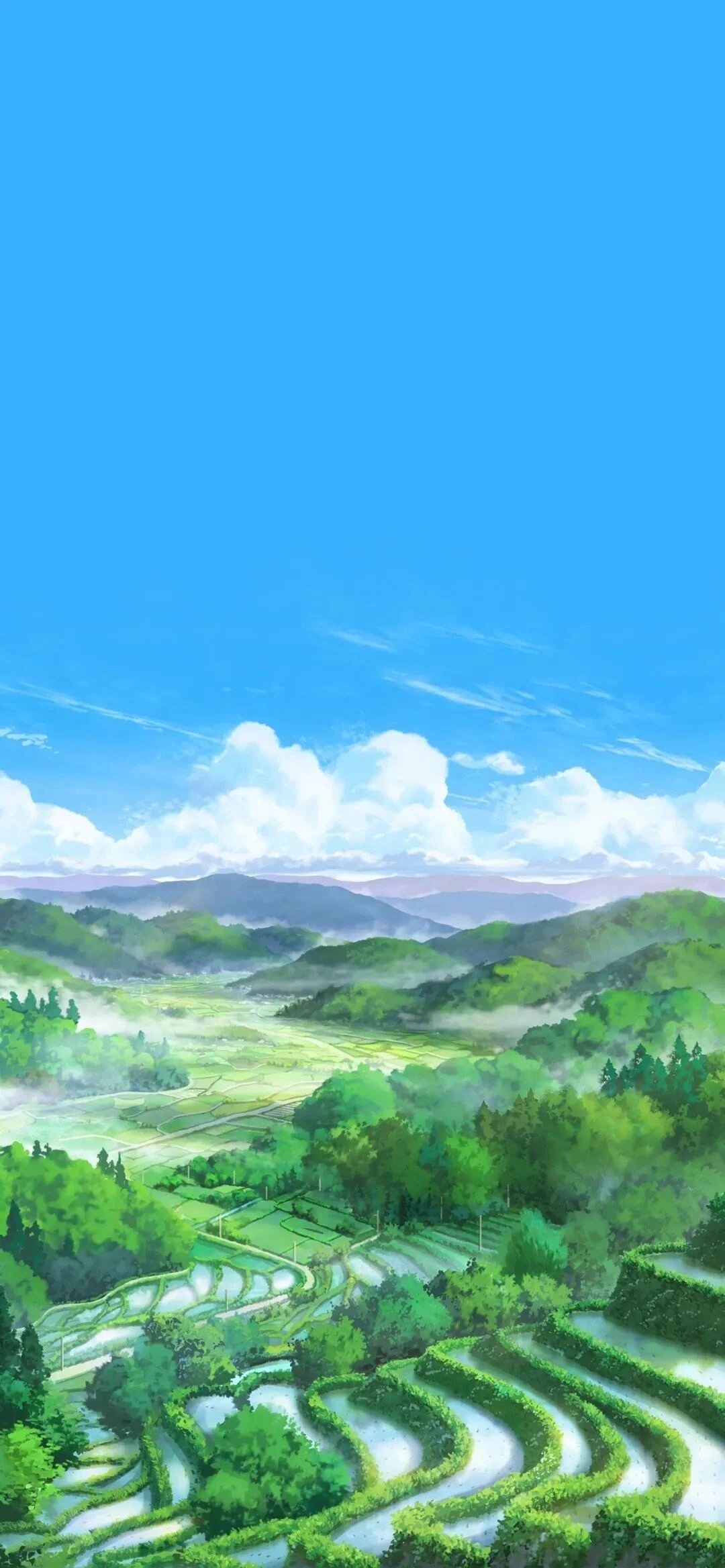 壁纸|分享一组蓝色系天空壁纸7815 这是动漫里碧蓝的夏日晴空.