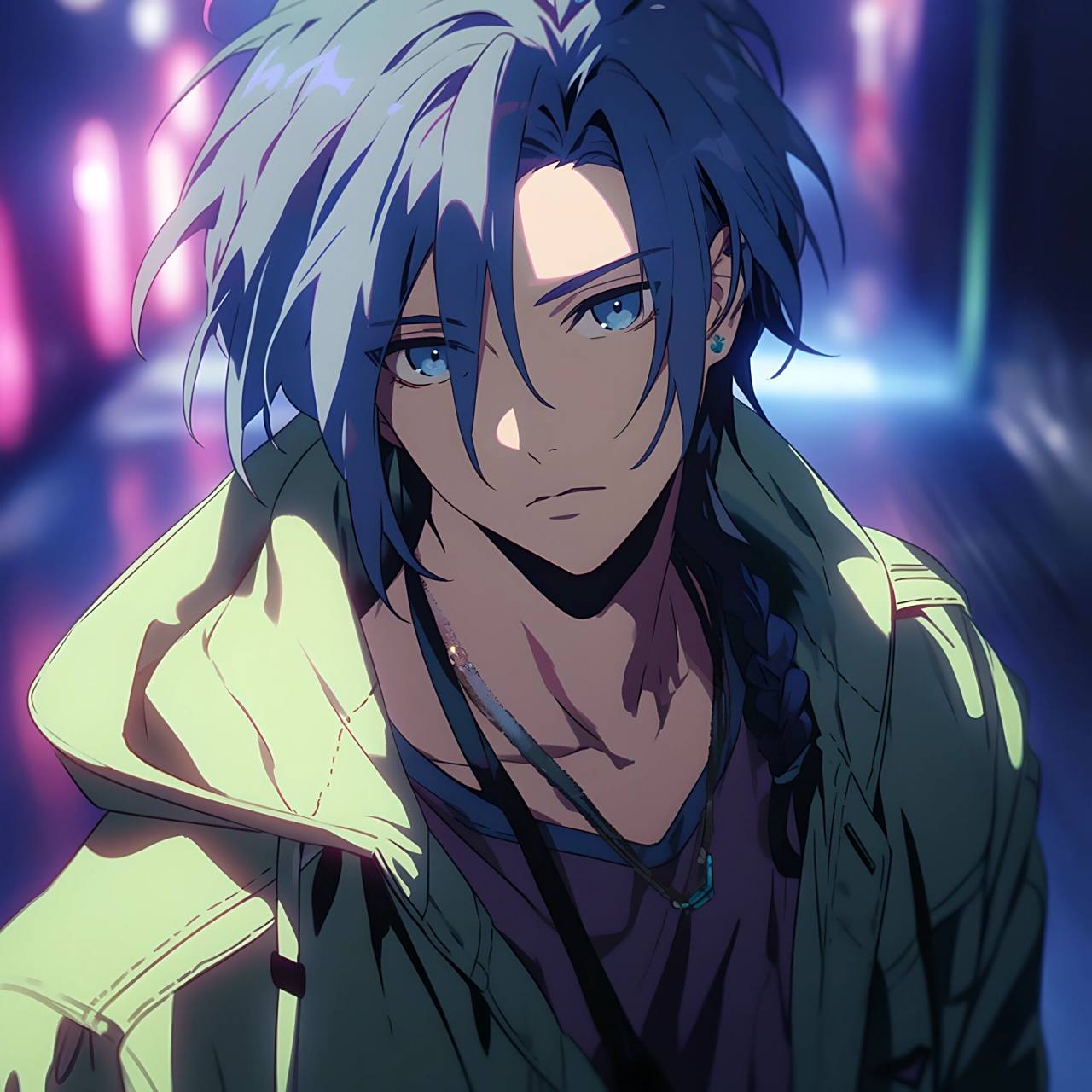 5250蓝发少年动漫头像5250