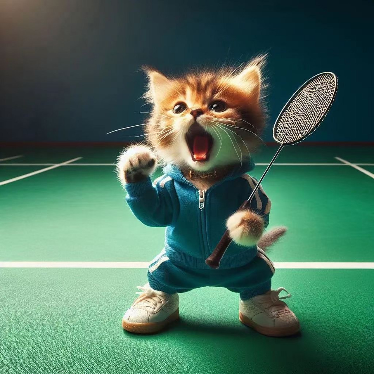 羽毛球##猫#  周末愉快啊[挤眼]球友们[太阳] 向小猫咪学习… 生命